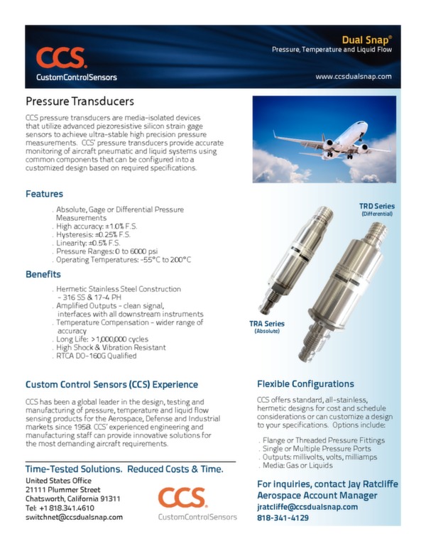 TRD - TRA series temperature transducers data sheet