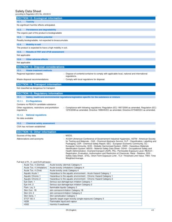 Biozyme Advanced carpet cleaner data sheet