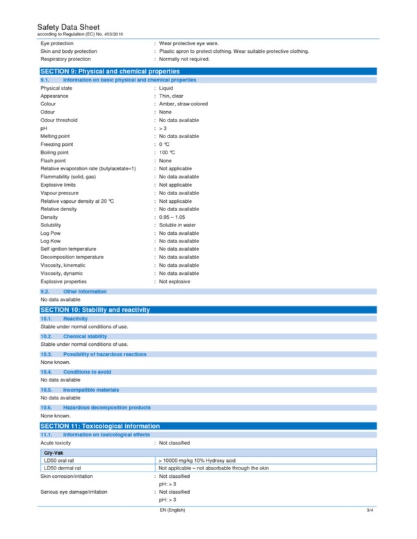 Lavatory chemicals Sani-Tank N fact sheet