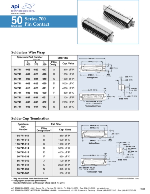 High performance connectors series700