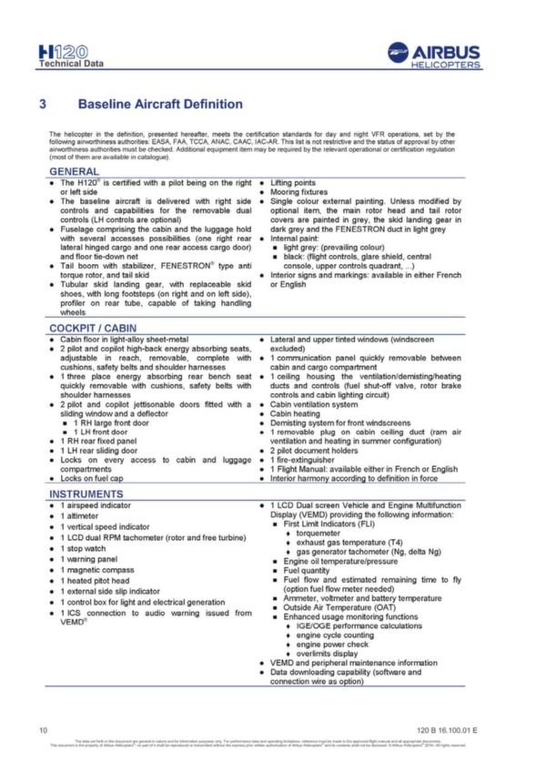 H-120 Technical Data 2016 - Airbus Helicopters