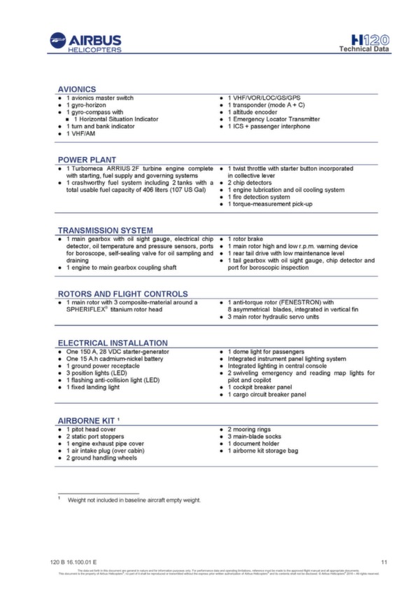 H-120 Technical Data 2016 - Airbus Helicopters