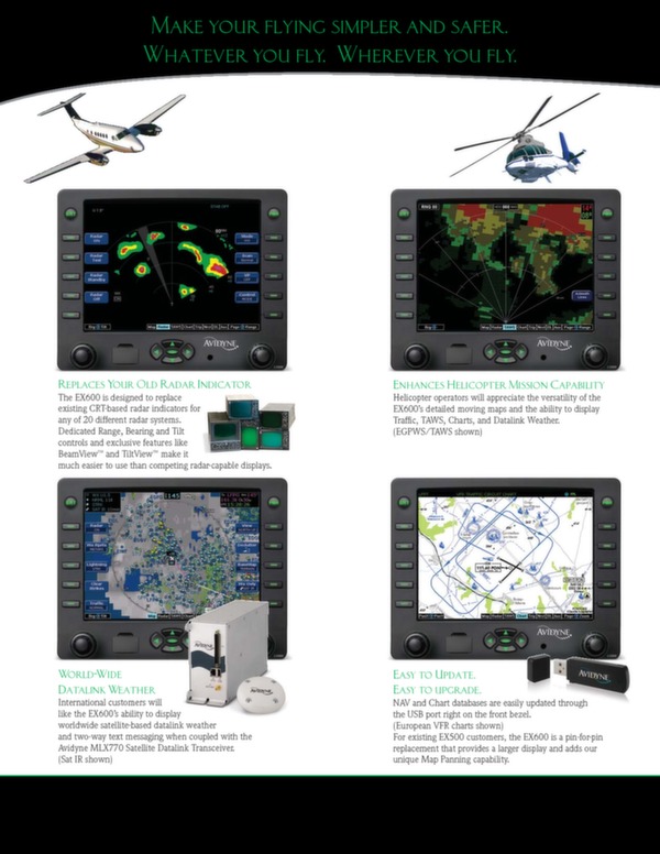 Avidyne Corp. - Multi function display EX 600 Brochure