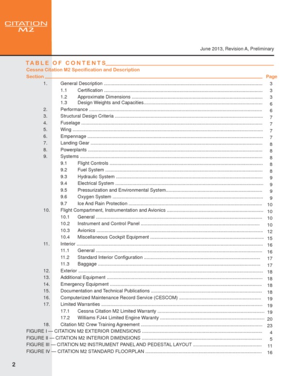 fiche technique Cessna Citation M2
