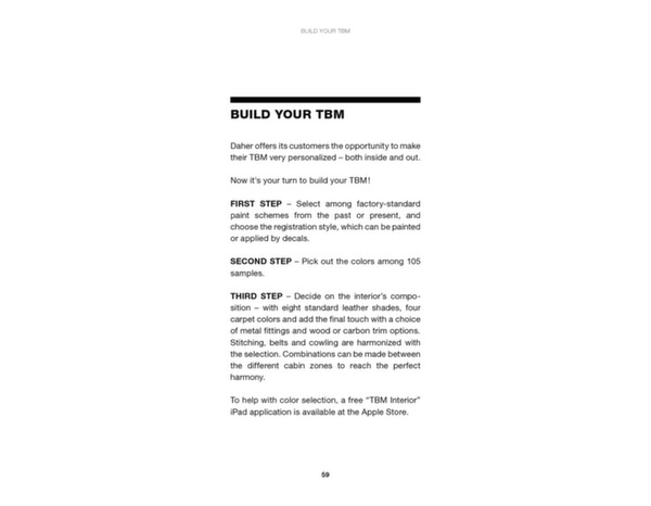 TBM 930 : Le guide