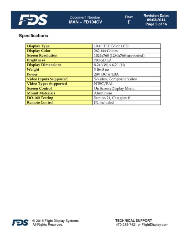 10.4\'\' HD LCD display FD104CV brochure 