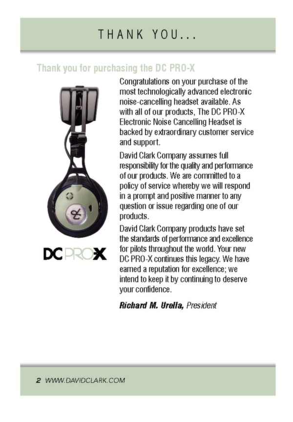 DC PRO-X  Aviation Headset guide