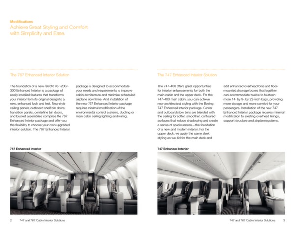 B747 and B767 Cabin  Interior Solutions