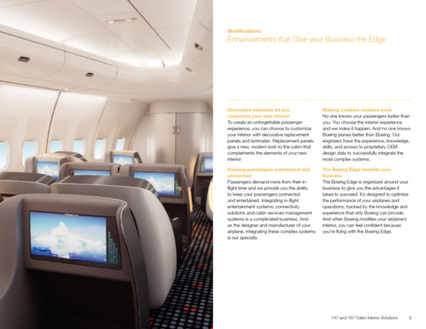 Aménagement intérieur d\'avion pour B747 and B767