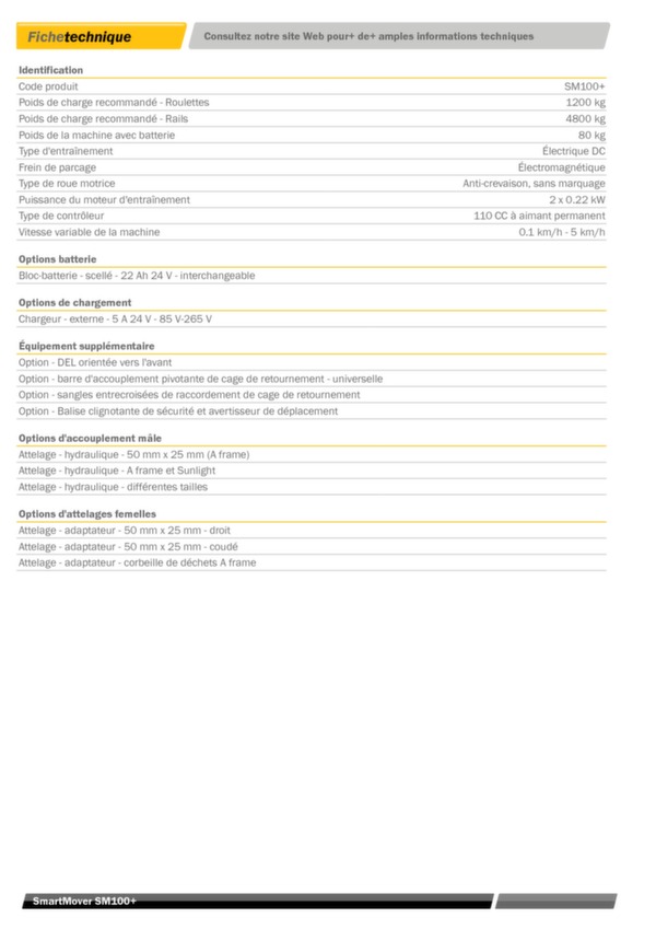 Tracteur pousseur électrique / SmartMover SM100+