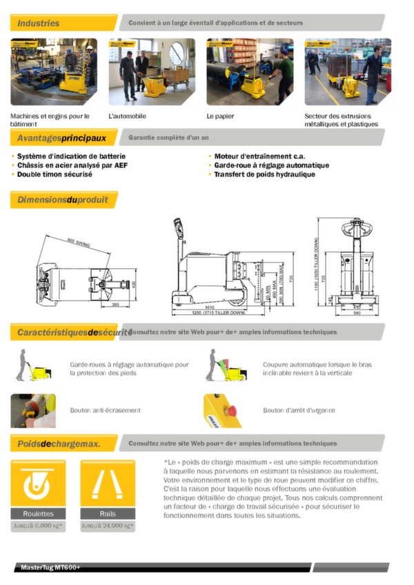 Tracteur de remorquage électrique / MasterTug MT600+