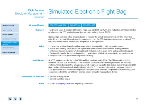 Boeing Flight Services - Product catalog