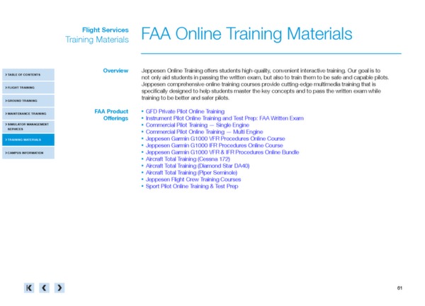 Boeing Flight Services - Catalogue produits