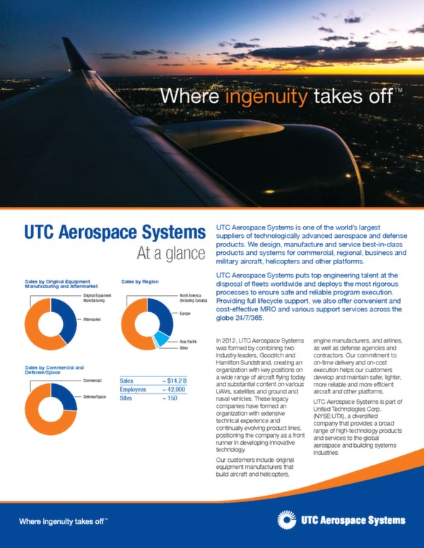 UTC Aerospace Systems - Catalogue produits
