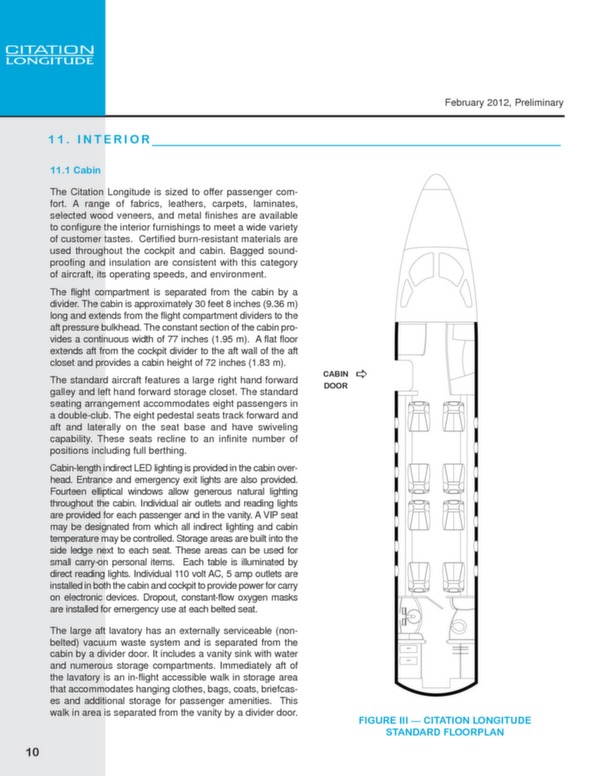 Cessna Citation Latitude datasheet - 2012