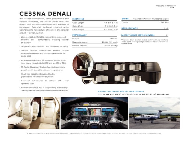 Cessna Denali brochure