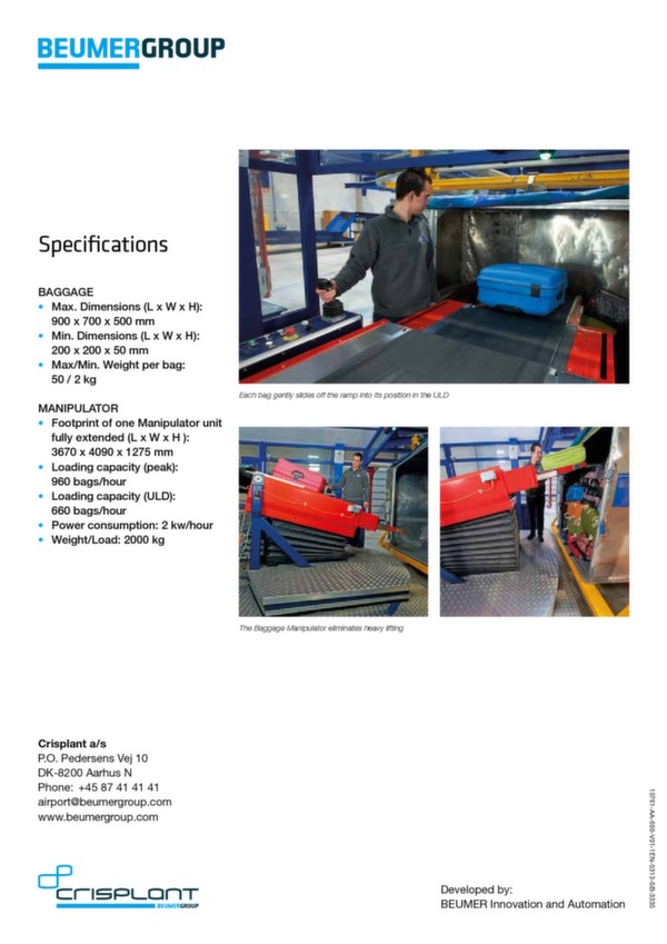 Systèmes automatiques de chargement - Manipulateur de bagages