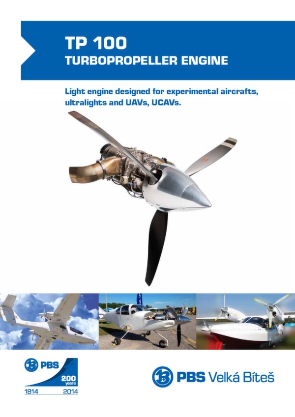 Turbopropeller engine TP100 brochure