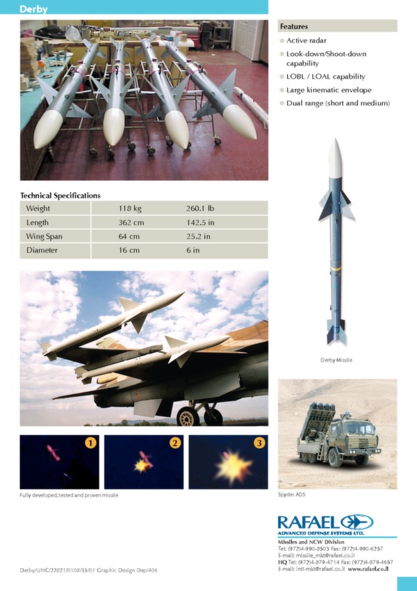 Brochure missile air-air Derby
