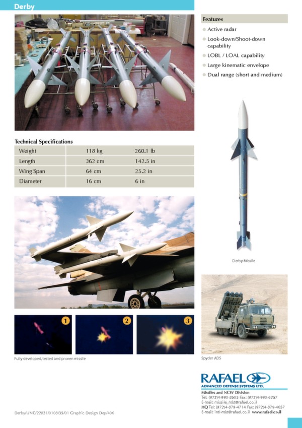 Air-to-air missile Derby brochure