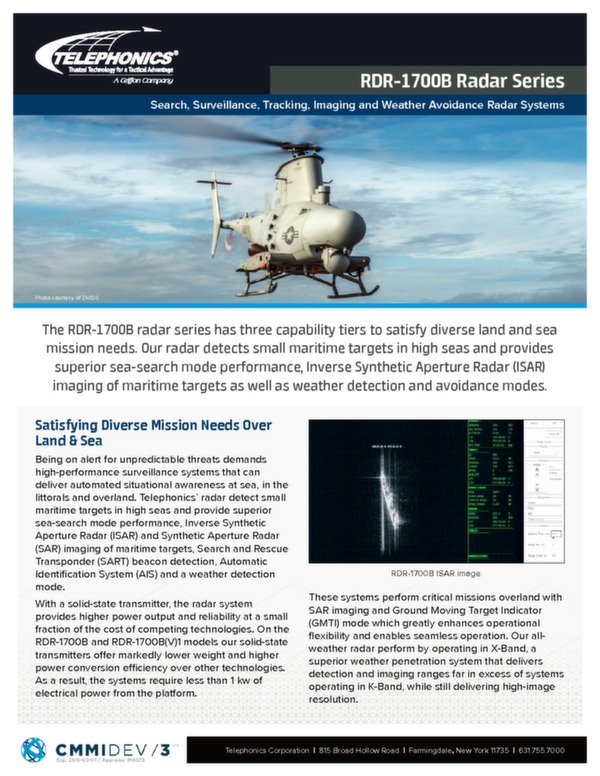 RDR-1700B Radar Series brochure