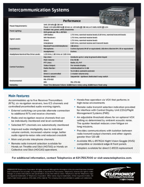 STARCOM Intercommunications System brochure