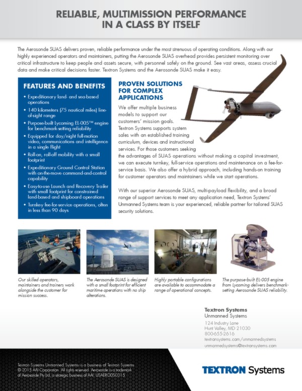 UAV Aerosonde brochure