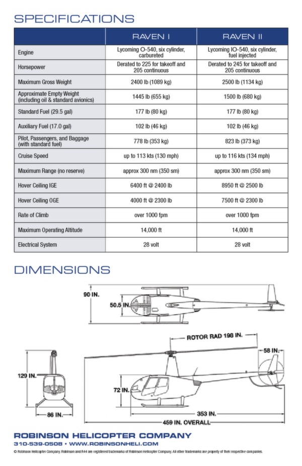 R44 Raven/Clipper series brochure