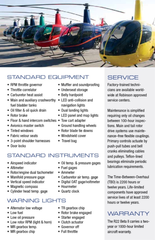 R22 BETA II helicopter brochure