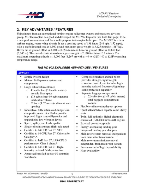 MD Explorer helicopter technical description