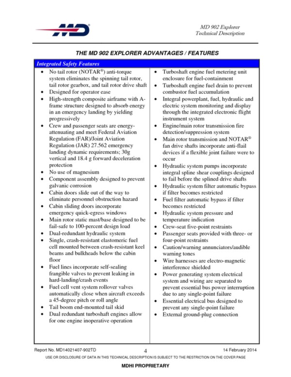 MD Explorer helicopter technical description