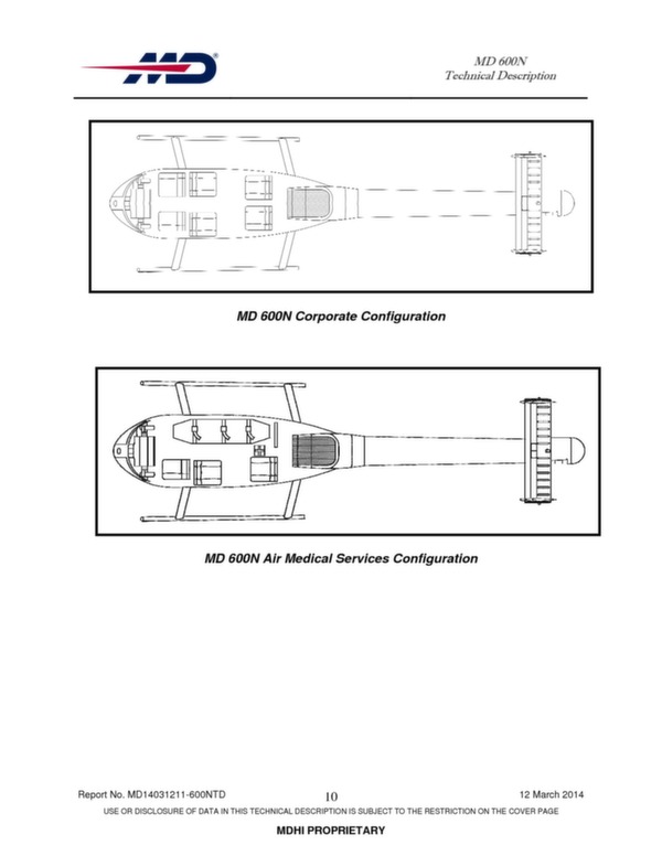 Descritpion technique hélicoptère MD 600N