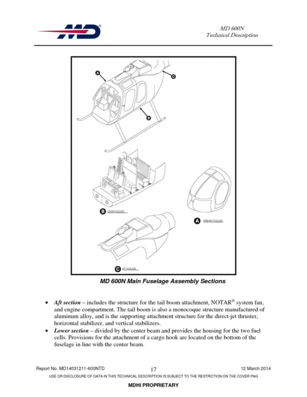 MD 600N helicopter technical descritption