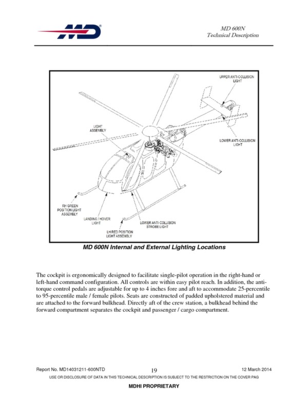 MD 600N helicopter technical descritption