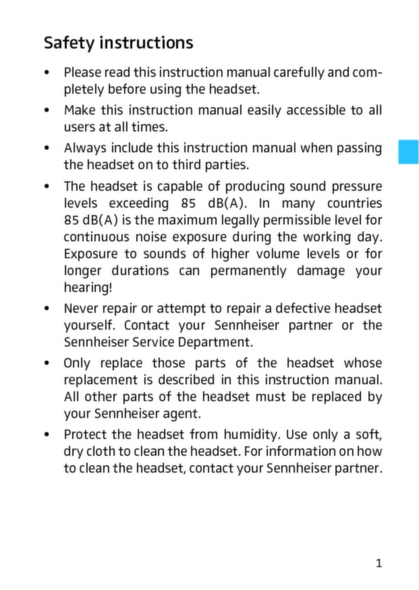 HMD 46 ATC headset instruction manual