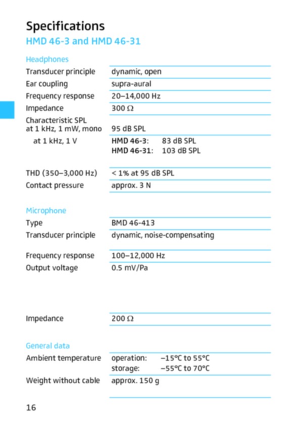 HMD 46 ATC headset instruction manual