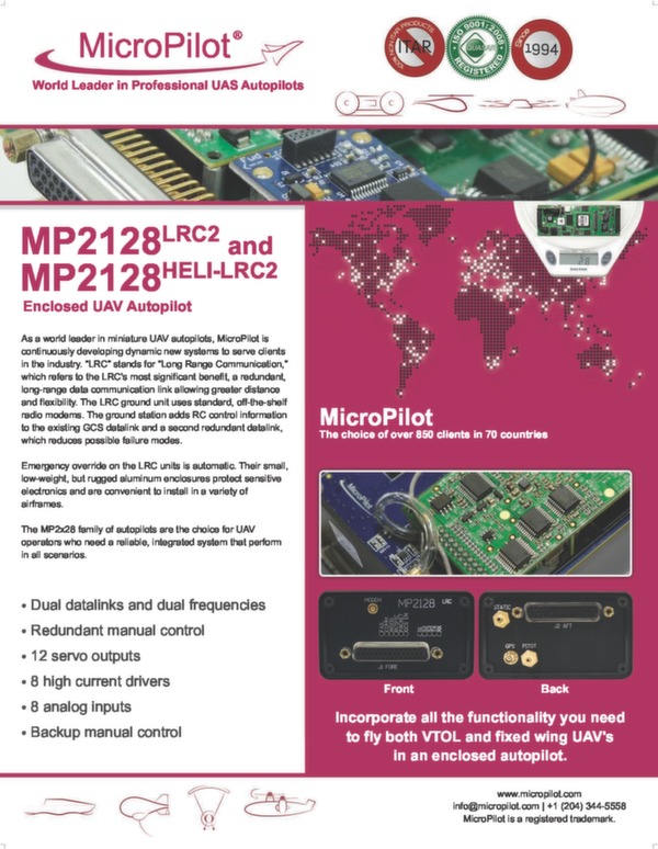 UAV integrated autopilot brochure