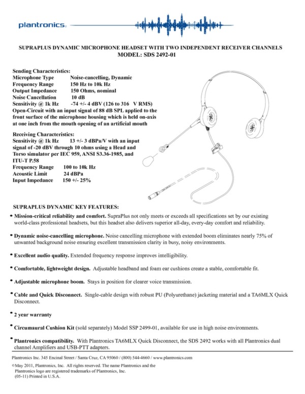 Données techniques SupraPlus Dynamic SDS 2492