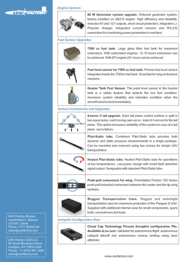 UAV Penguin B data sheet