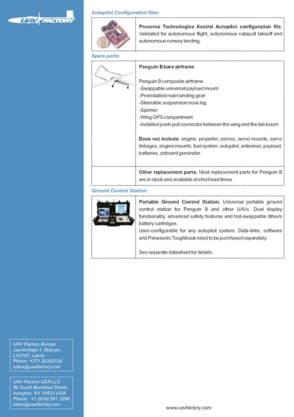 UAV Penguin B data sheet