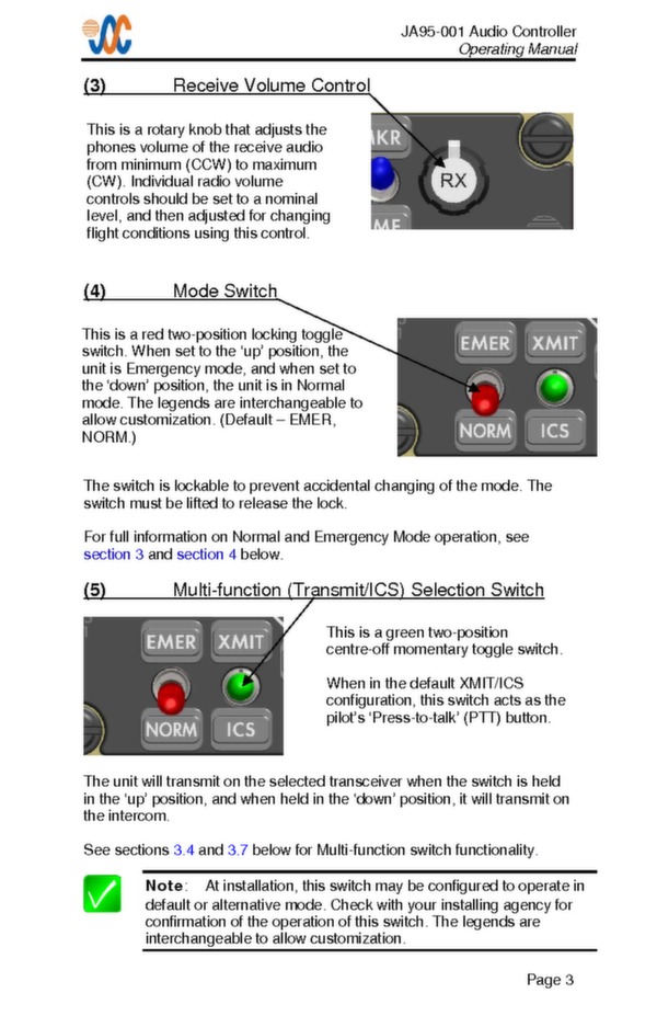 JA95-001 operating manual