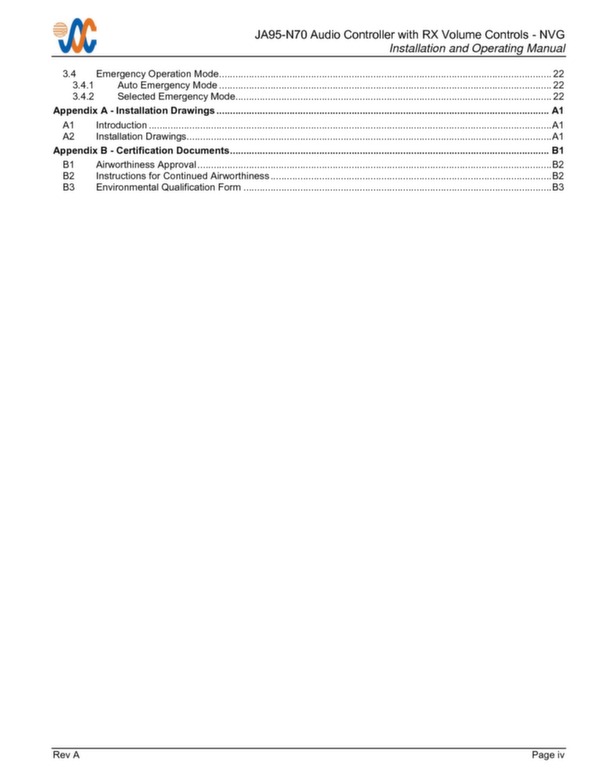 JA95-N70 installation and operating manual