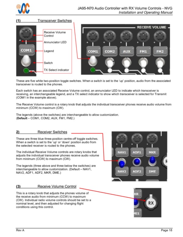 JA95-N70 installation and operating manual