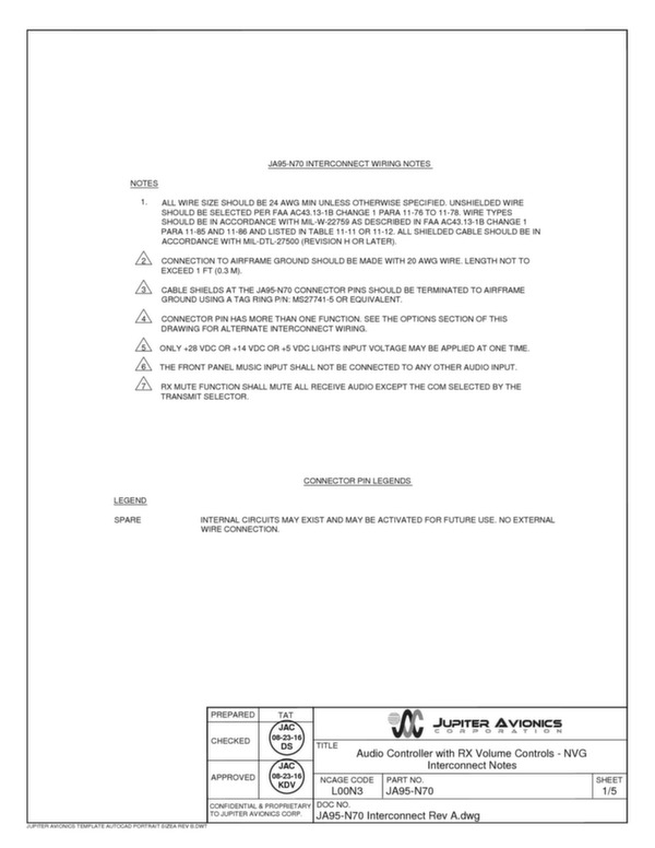 JA95-N70 installation and operating manual