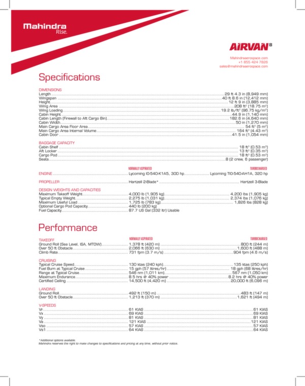 Airvan 8 brochure