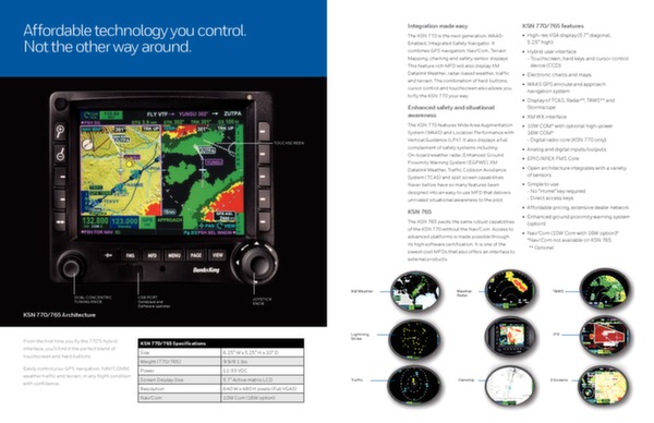Système de navigation pour avion - BendixKing KSN 770 - Brochure